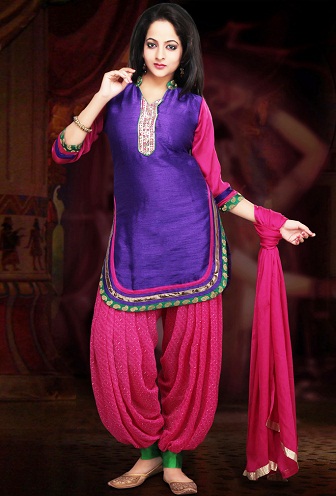 Lilla-pink Patiala Salwar Kameez