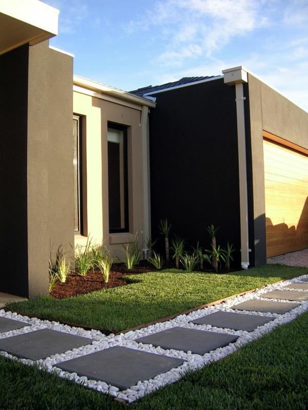 patio design moderni etupihan suunnittelu nurmikkoalue istuttaa betonilaattoja