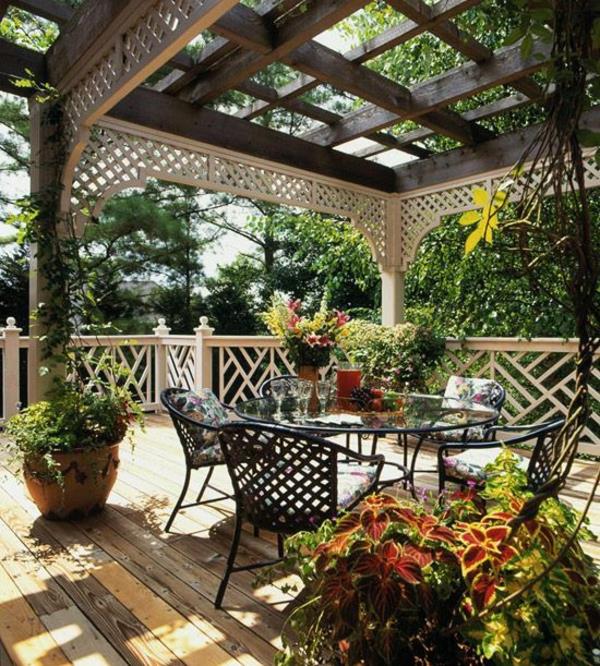 patio puutarha suunnittelu ideoita pergola rakentaa omat puutarhakalusteet