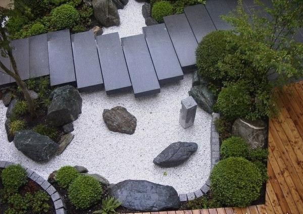 patio japanilainen zen puutarha maisemointi vihreät kasvit