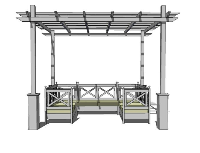 pergola rakentaa luonnos suunnitelma cad piirustus