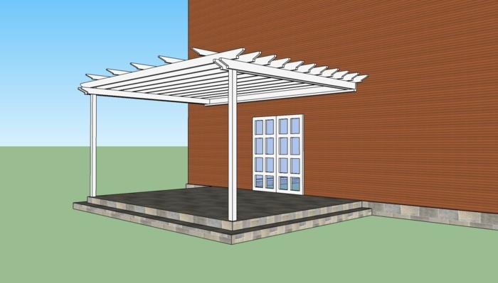 pergola rakentaa luonnos suunnitelma cad