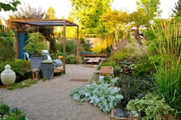 pergola huvimaja puu välimeren tyyliin puutarhan suunnittelu