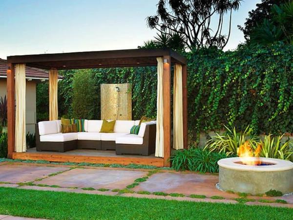 pergola patio moderni puutarha -takka