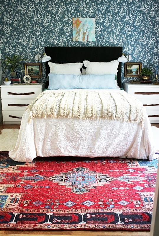 persialaiset matot tuoreen makuuhuoneen suunnittelu