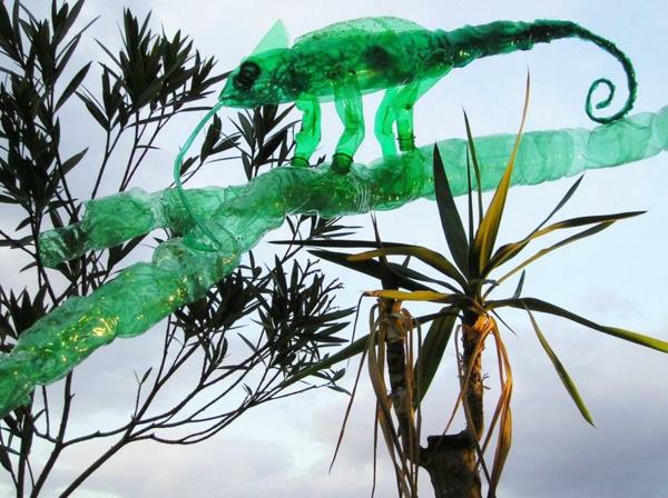 lemmikkipullot taide kameleontti vihreä