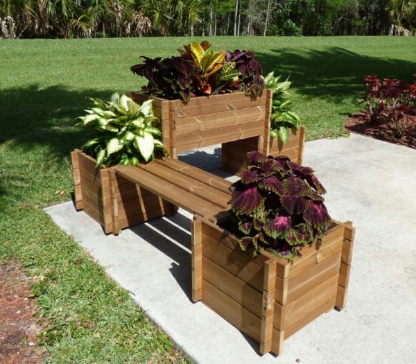 planter puutarha penkki puupaneelit puulaudat
