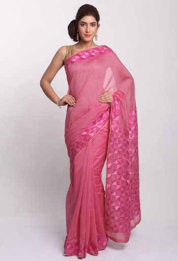 Phulkari Georgette Saree