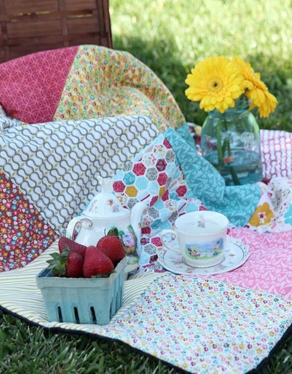 piknik -viltti kuvio patchwork design