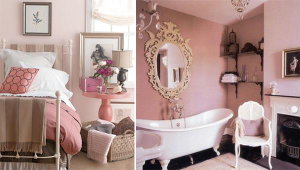 vaaleanpunainen sisustus ideoita tyylikäs aksentti kirkas vaalea kylpyhuone