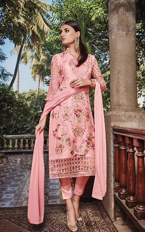 Cigaret Pink Salwar Suits design