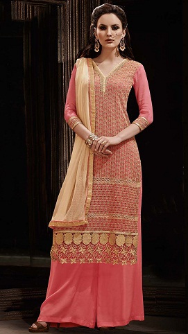 Pink Palazzo Salwar -jakkesæt
