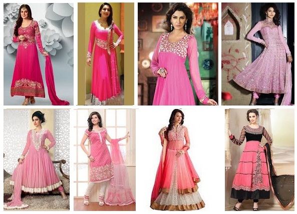 lyserøde salwar dragter