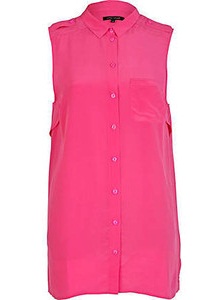 Pink silke skjorte