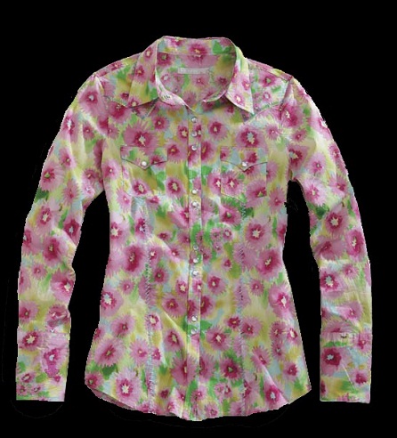 Virágos virágos rózsaszín női ing