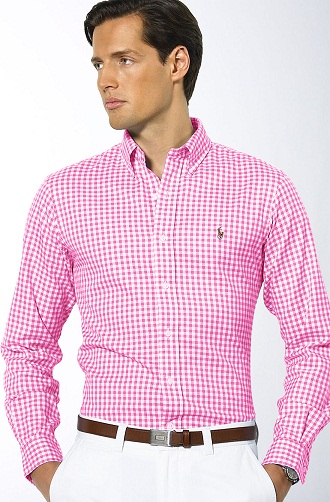 Rózsaszín kockás férfi ing