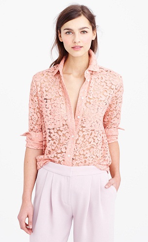 Csipke rózsaszín női ing