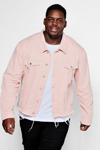 Pink denimskjorte til mænd