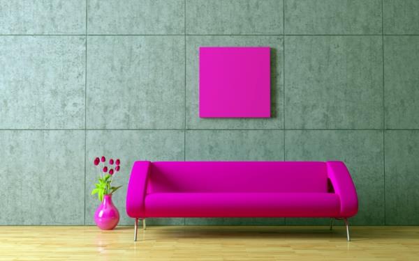vaaleanpunainen olohuone sohva lattia maljakko suunnittelu kauniit seinän värit olohuone