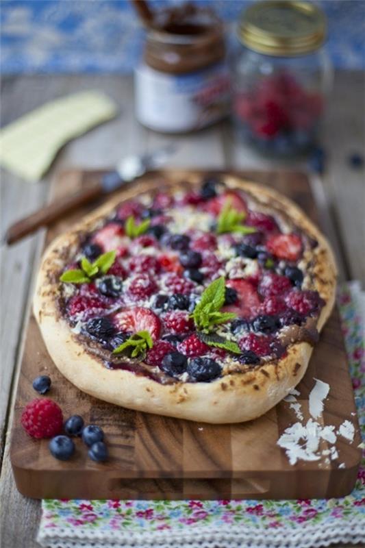 pizza täytteet ideoita hedelmät minttu