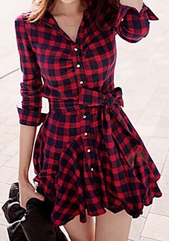 Frock designet plaid skjorte