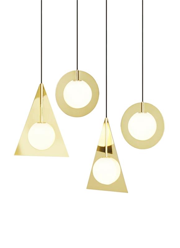 tasokokoelma kultainen pinta Moderni riippuvalaisin kolmiot ympyrät