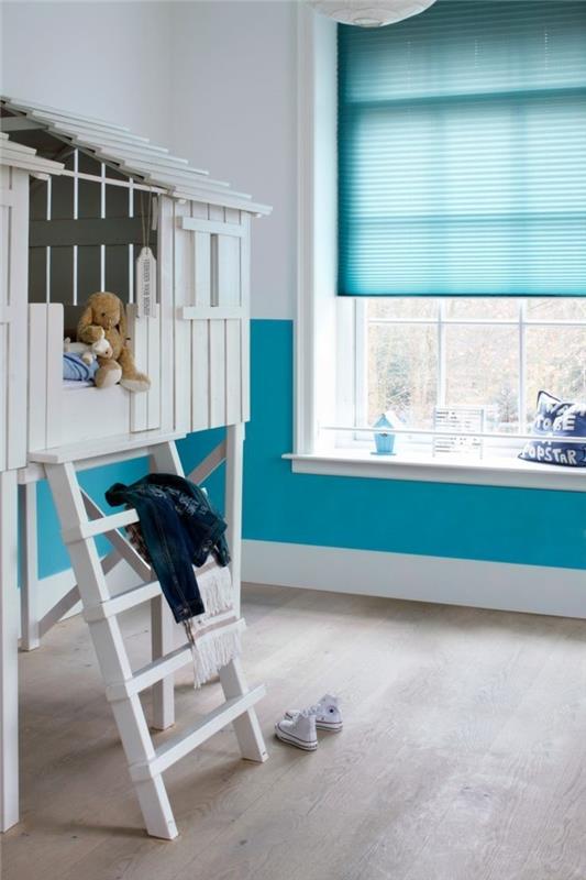 laskostettu lastenhuone sininen design -ikkunalauta