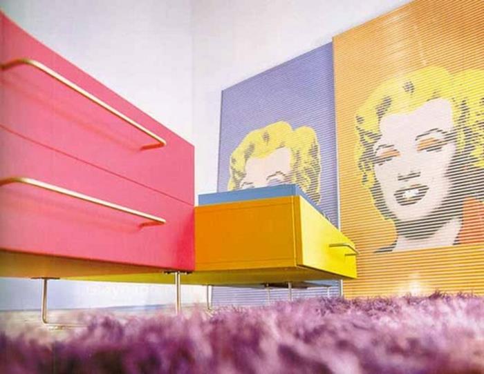 pop -taiteessa on sisustusesimerkkejä eläviä ideoita deco olohuone merlin