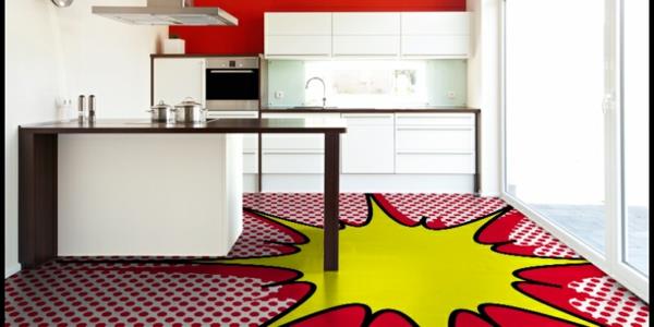pop -taiteen ominaisuuksia sisustus lattia keittiö
