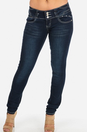 Enkle almindelige jeans med lav højde