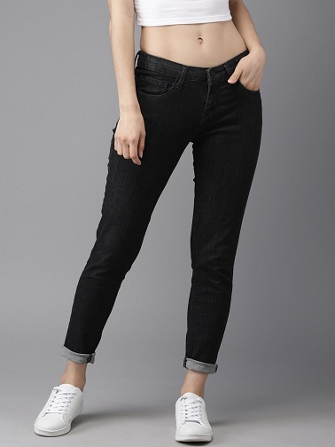 Slim-fit low-rise stretch-jeans