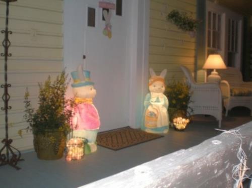 postilaatikon viileät verannan sisustusideat pääsiäisvaloille pääsiäispuput