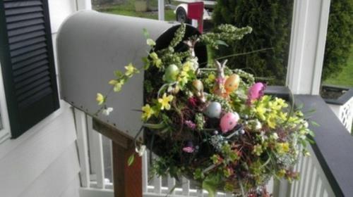 postilaatikko viileä verannan sisustusideoita pääsiäiskukille alkuperäinen tuore