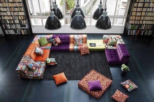 käytännöllinen sohva boho -osio roche bobois