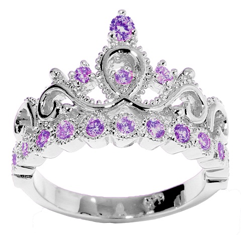 Princess Crown februar Birthstone ring