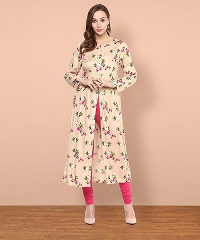 Trykt forreste slids Kurti