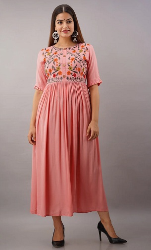 Blomsterprint Rayon Kurti