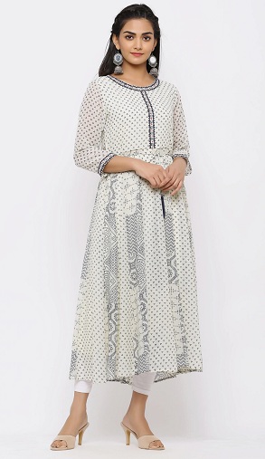 Trykt Georgette Designer Kurti