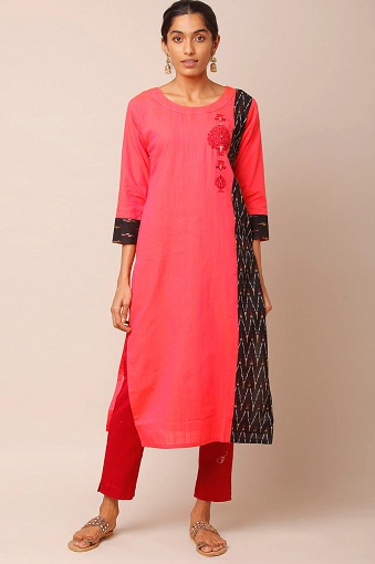 Ikat Print Broderet Kurti