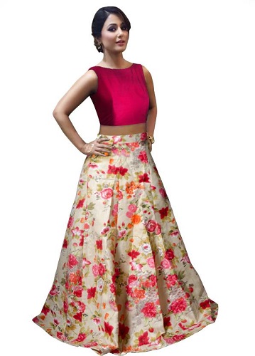 Virágmintás Lehenga