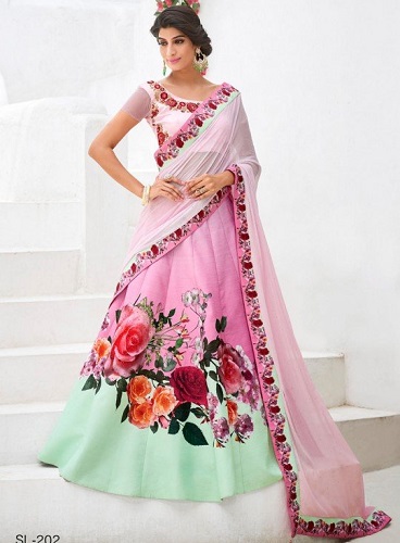Digitalt tryk Lehenga