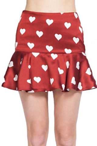 Hjerteprint nederdel til damer