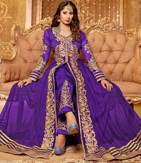 Lila Party Wear Salwar Suit