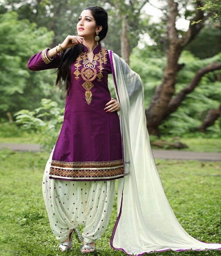 Indian Patiala Purple Salwar Suit