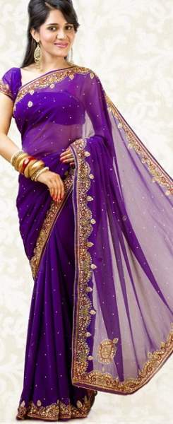 A Jacquard Purple Saree