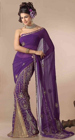 Designer Purple Saree