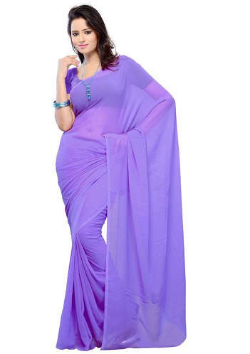 Lilla Chiffon Saree