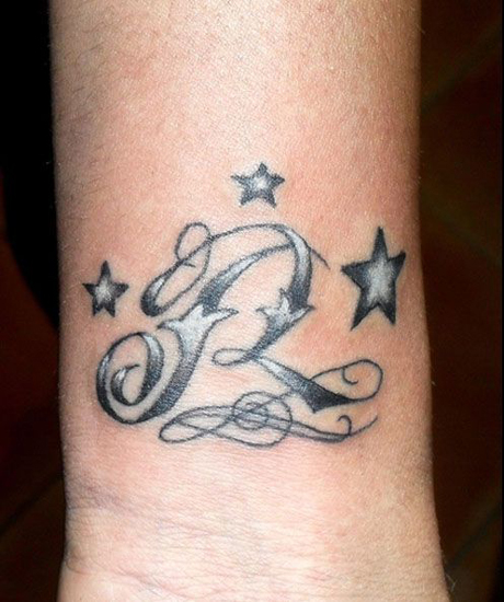 R Letter Design Tattoo