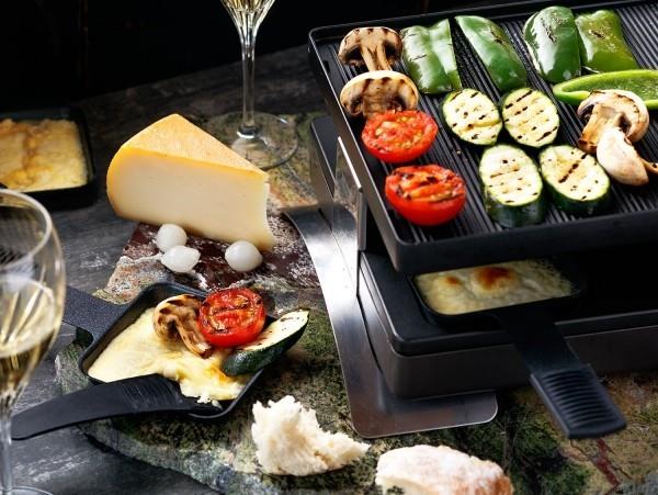 raclette -ideoita vihanneksia ja lihaa