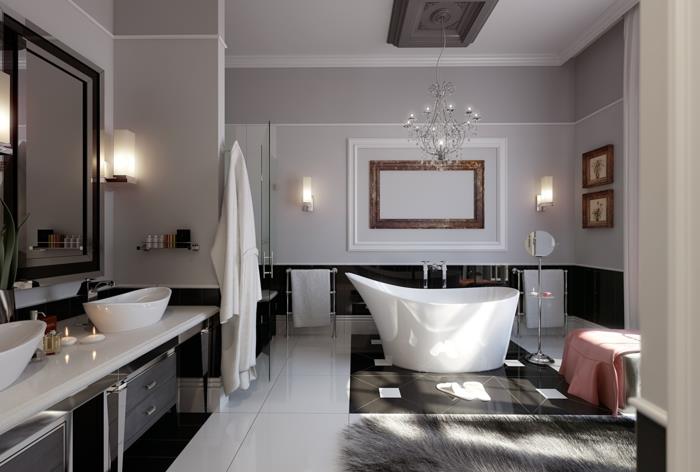 sisustussuunnittelu kylpyhuone ideoita ylellinen kylpyamme kylpyhuoneen valot